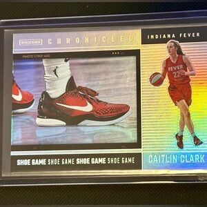 Caitlin Clark Basketball Card Panini Chronicled Holo Foil Shoe Game # 73